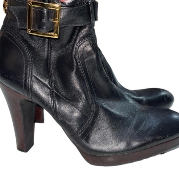 Tory Burch Melrose Ankle Boots. Size 9.5. Black with Gold hardware - Picture 3 of 8